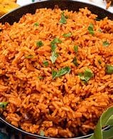 A plate of GLS jollof rice