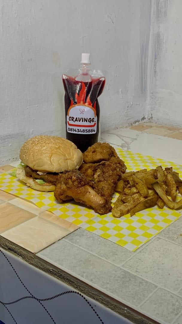 Full burger combo ( zinger burger, 4 wings , large chips and zobo)