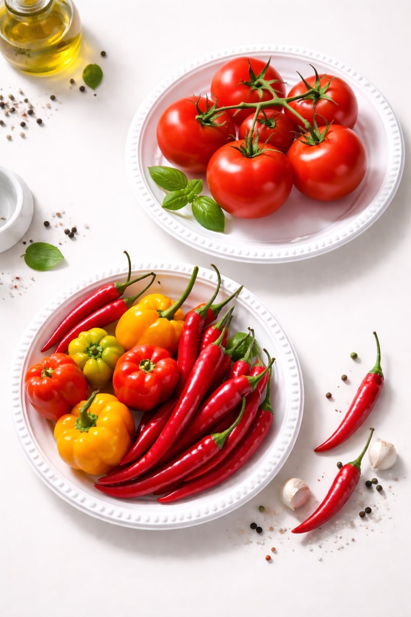 Tomatoes and pepper 