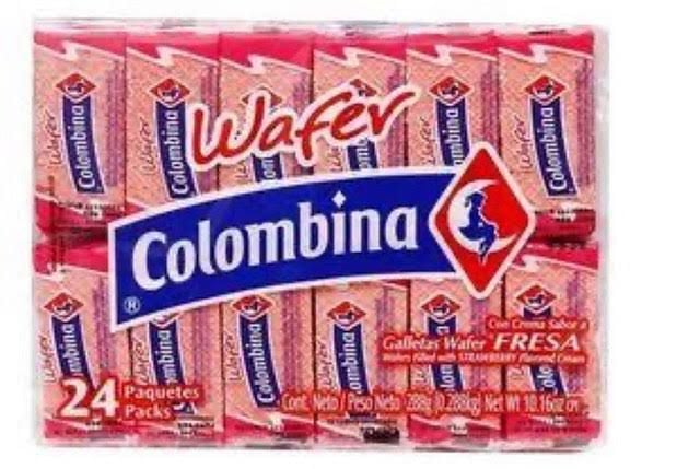 Colombian Strawberry wafers x 24