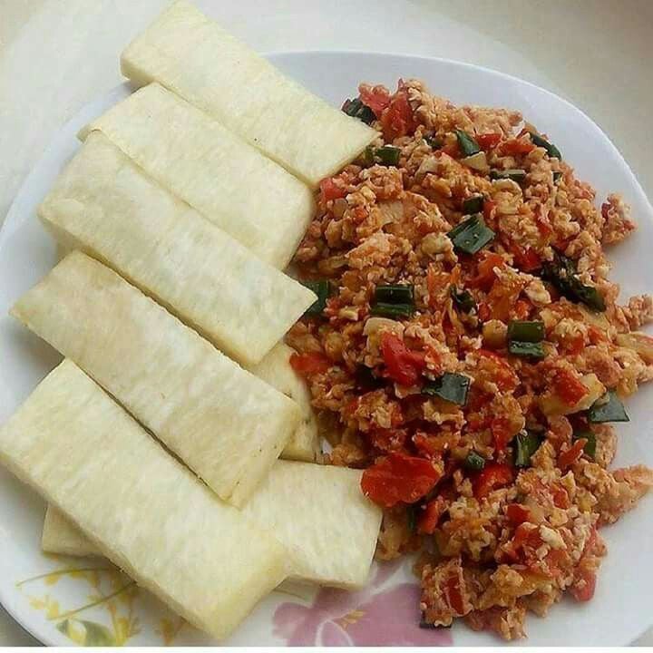 Yam and egg sauce