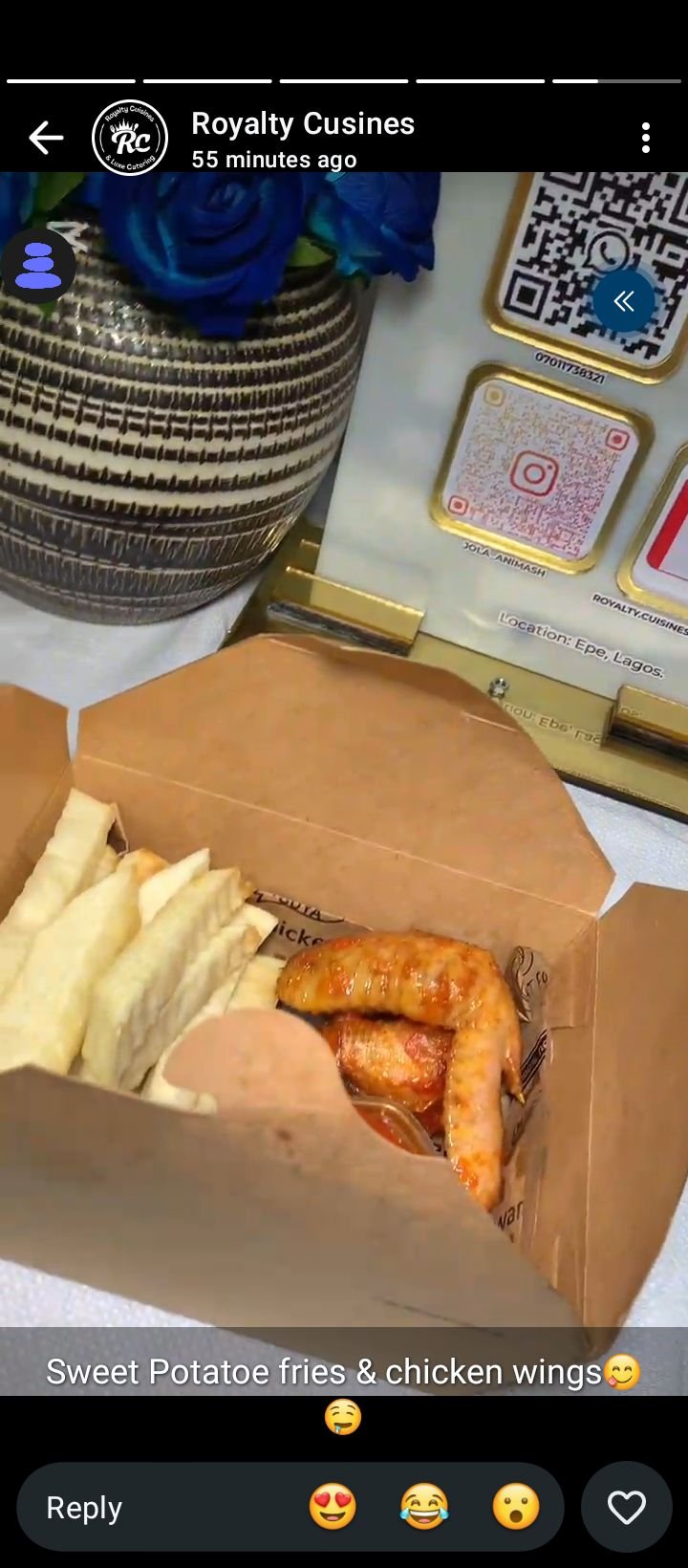 Sweet Potato Fries & Chicken Wings