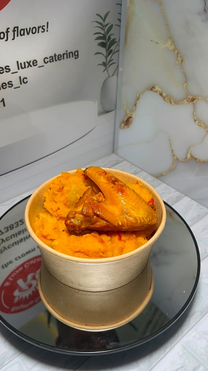 Sweet Potato  Porridge & chicken wings 